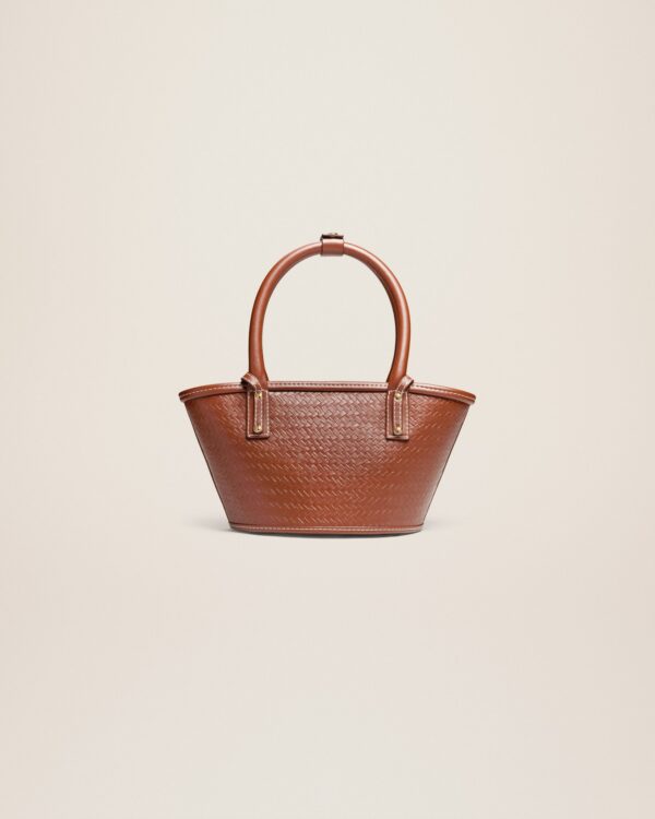 Jacquemus Le petit panier Soli cuir  Mini leather beach basket bag.