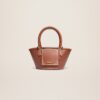 Jacquemus Le petit panier Soli cuir  Mini leather beach basket bag.