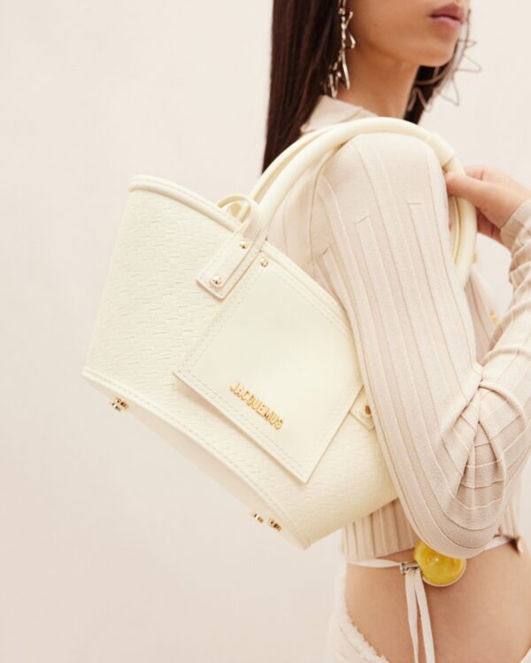 Jacquemus Le petit panier Soli cuir  Mini leather beach basket bag