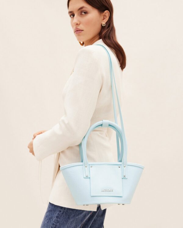 Jacquemus Le petit panier Soli cuir  Mini leather beach basket bag.