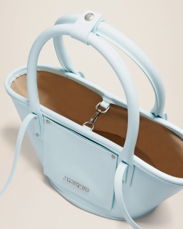 Jacquemus Le petit panier Soli cuir  Mini leather beach basket bag.