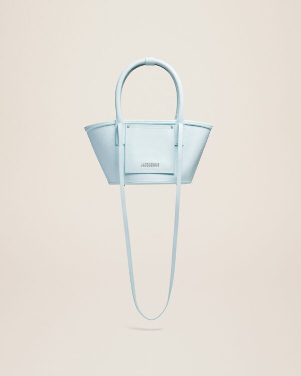 Jacquemus Le petit panier Soli cuir  Mini leather beach basket bag.