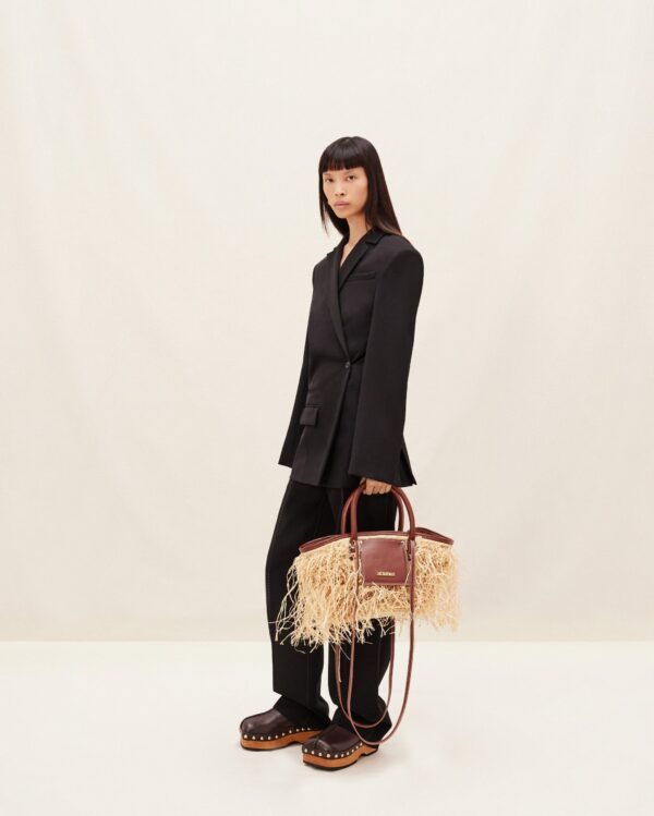 Jacquemus Le panier Soli Raphia  Raphia beach basket bag.