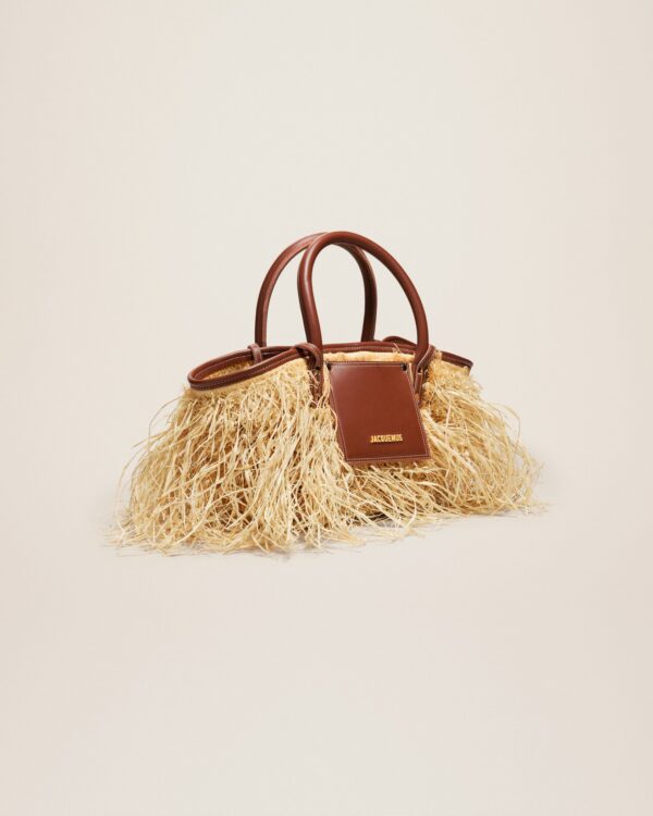 Jacquemus Le panier Soli Raphia  Raphia beach basket bag.