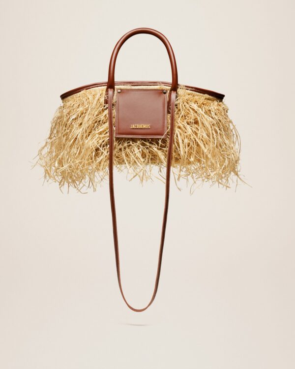 Jacquemus Le panier Soli Raphia  Raphia beach basket bag.