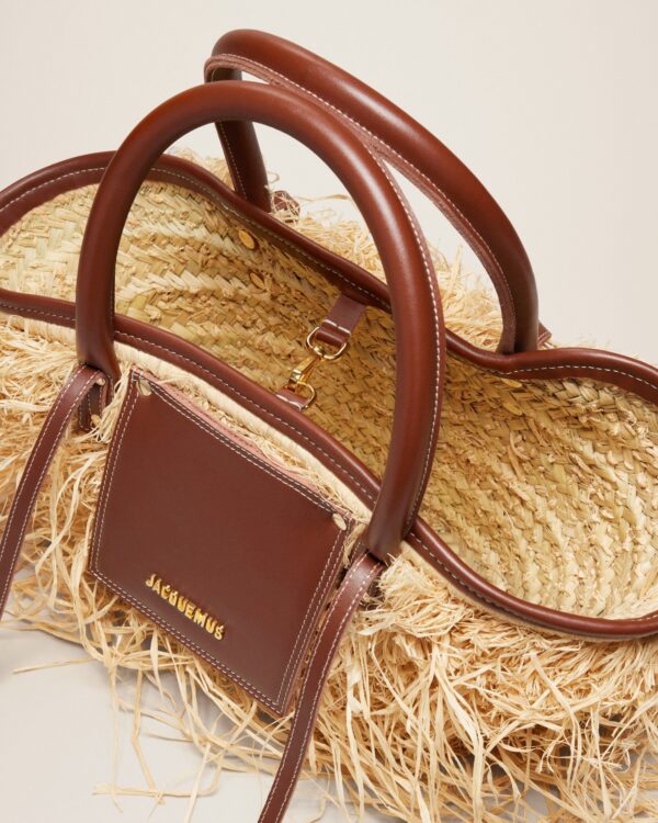 Jacquemus Le panier Soli Raphia  Raphia beach basket bag.