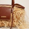 Jacquemus Le panier Soli Raphia  Raphia beach basket bag.