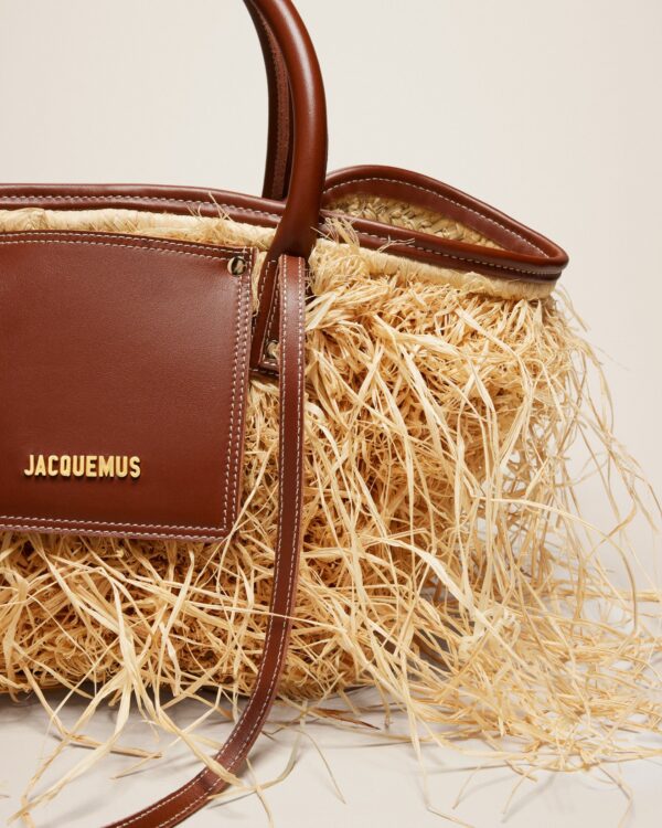 Jacquemus Le panier Soli Raphia  Raphia beach basket bag.