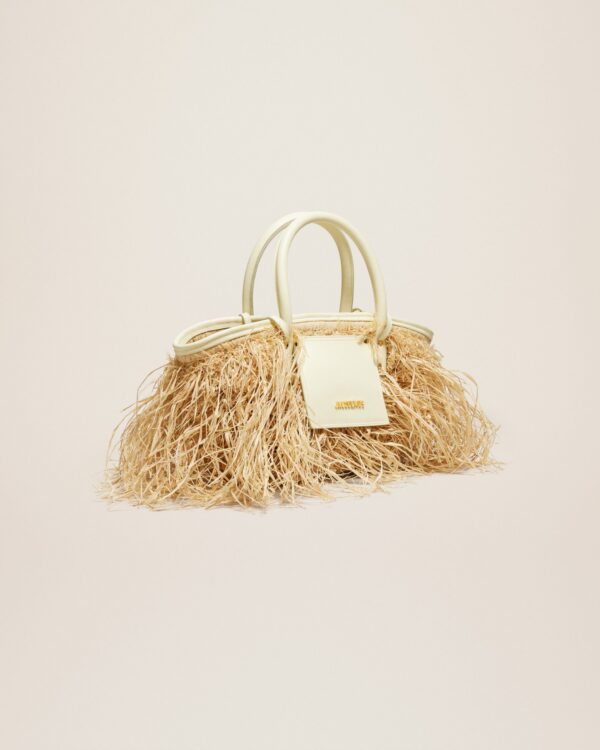 Jacquemus Le panier Soli Raphia  Raphia beach basket bag.
