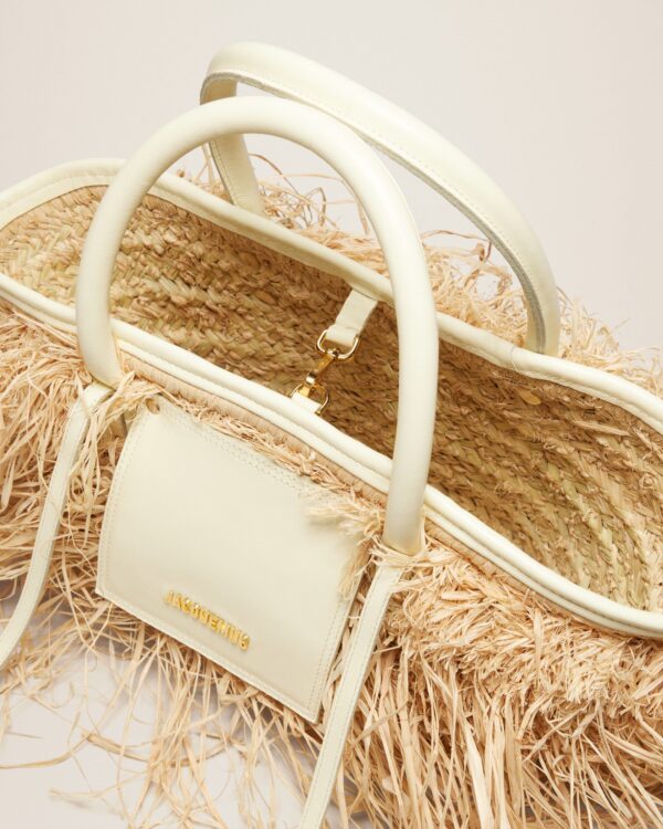 Jacquemus Le panier Soli Raphia  Raphia beach basket bag.