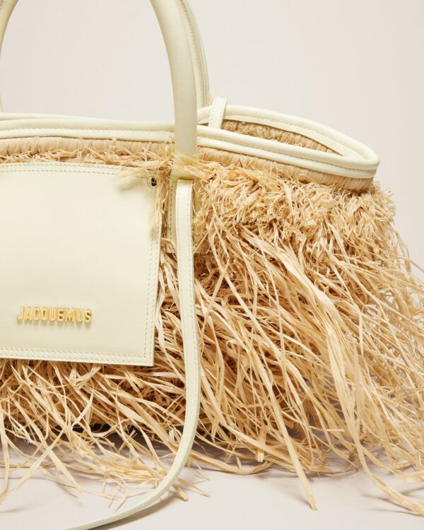 Jacquemus Le panier Soli Raphia  Raphia beach basket bag.