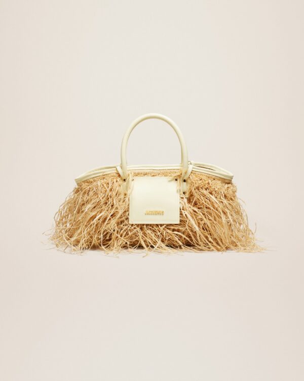 Jacquemus Le panier Soli Raphia  Raphia beach basket bag.
