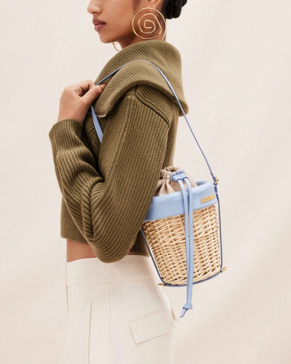 Jacquemus Le panier Seau  Wicker bucket basket.
