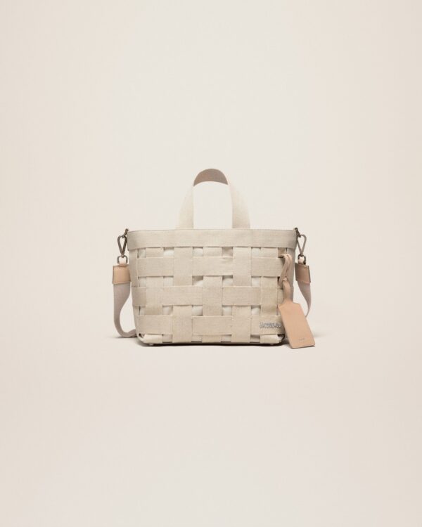 23E235BA084-3124-140_1_main.jpg Jacquemus Le cabas Gros Grain Grosgrain tote bag.