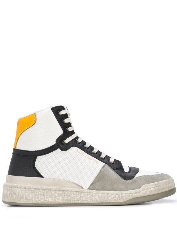 15222111_27746214_1000.jpg Saint Laurent panelled high-top sneakers