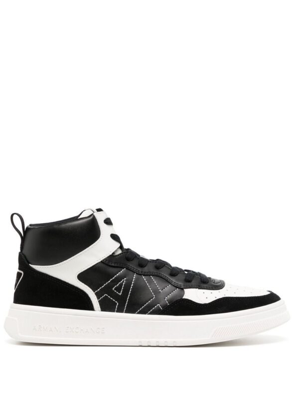 18870584_42339915_1000.jpg Armani Exchange two-tone high-top sneakers