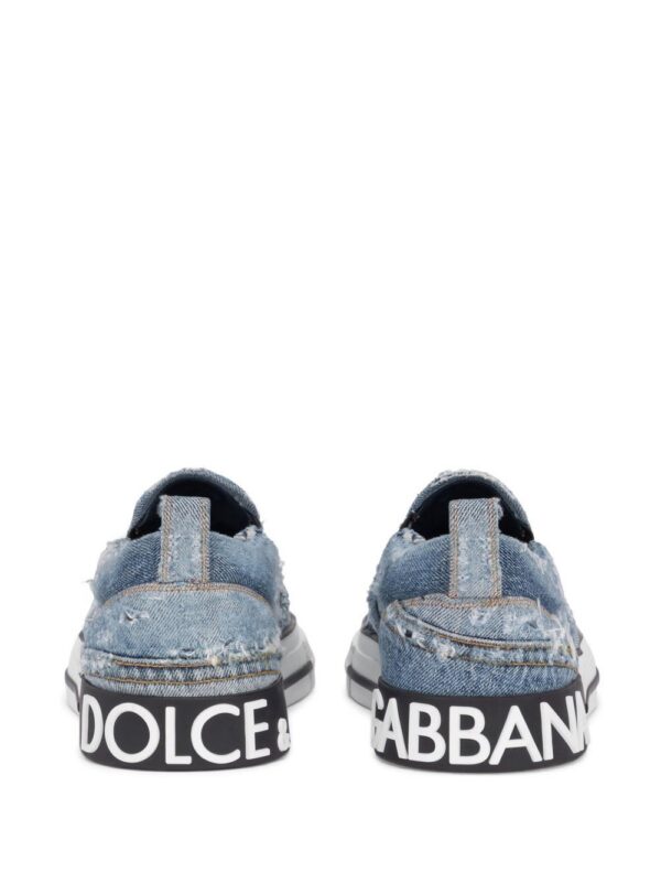 Dolce & Gabbana distressed denim slip-on sneakers