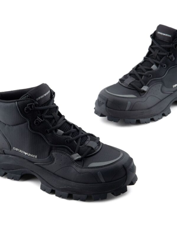 Emporio Armani ripstop-texture mesh-panelled sneakers