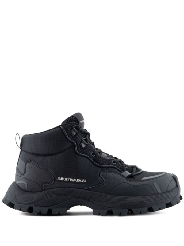 Emporio Armani ripstop-texture mesh-panelled sneakers