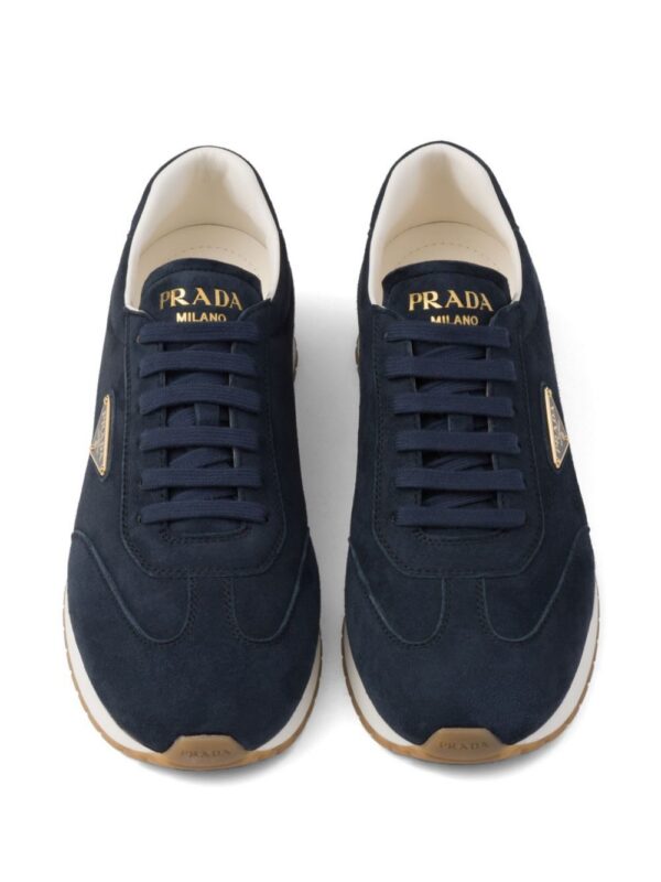 Prada triangle-logo suede sneakers