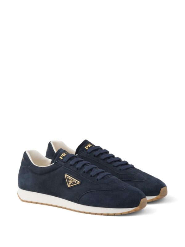 Prada triangle-logo suede sneakers