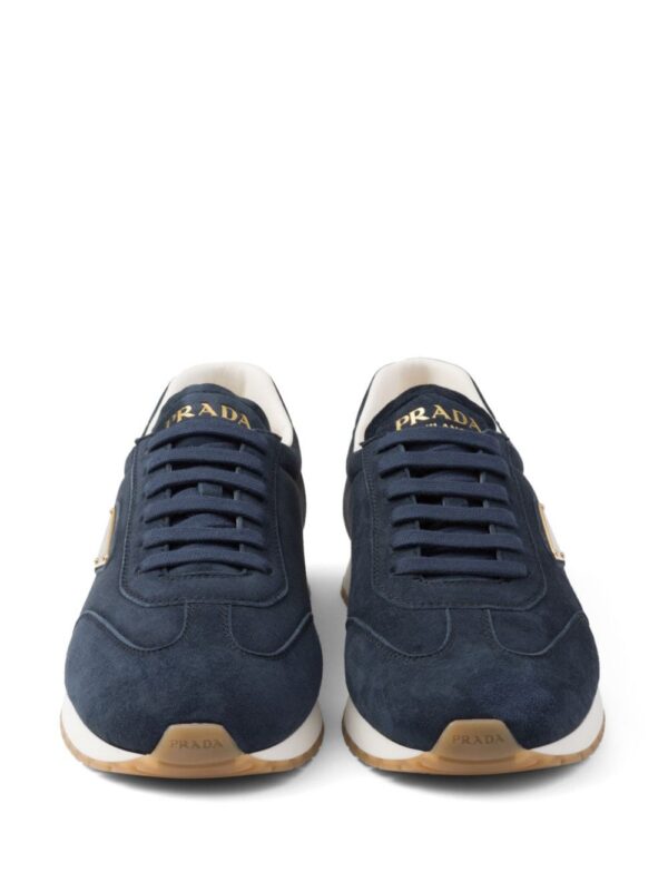 Prada triangle-logo suede sneakers