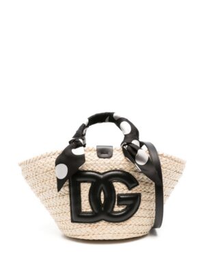 24038234_54165431_1000.jpg Dolce & Gabbana logo-appliqué straw bucket bag