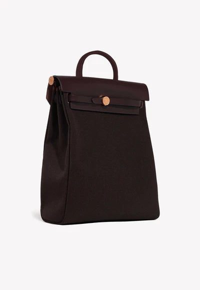 2680_Hermes_Herbag_Backpack_Eben1_400x_a0682428-bebf-44ff-826a-6b6c7efa2fac.jpg Hermès Herbag a Dos Backpack in Ebène Toile and Vache Hunter Leather bag