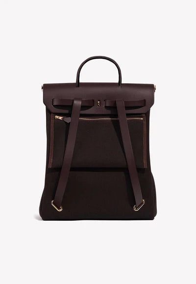 2680_Hermes_Herbag_Backpack_Eben2_400x_55037ab5-9319-45cd-8232-5058e53e4fef.jpg Hermès Herbag a Dos Backpack in Ebène Toile and Vache Hunter Leather bag
