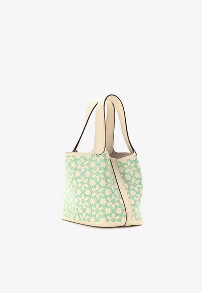 4114ba461040282bb4ee009b97bf4f26_400x_377328cb-f7a8-4c4f-aa84-c714d89f2f5f.jpg Hermès Micro Lucky Daisy Picotin in Nata and Vert Swift with Palladium Hardware bag