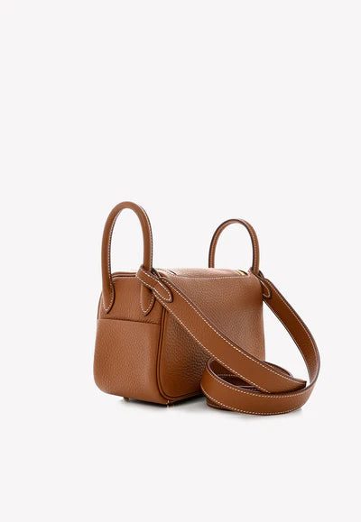 Hermès Mini Lindy 20 in Gold Clemence with Gold Hardware bag