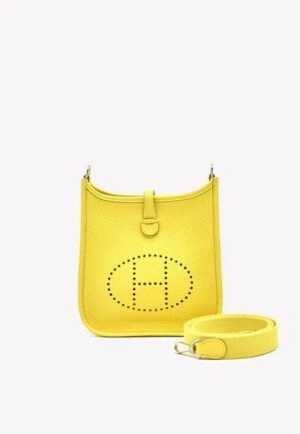 Hermès Mini Evelyne 16 in Lime Taurillon Clemence with Palladium Hardware bag