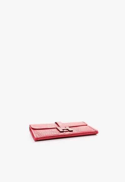 Hermes9_400x_044d3a89-4cb5-400f-9562-c568734f4cf2.jpg Hermès Jige Duo Clutch in Framboise Matte Alligator bag
