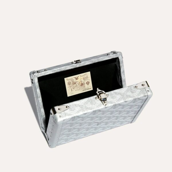 MINA01PMLTY70CL70P_3_dos_fbb1.jpg Goyard Minaudière Trunk Bag - Silver Limited Edition