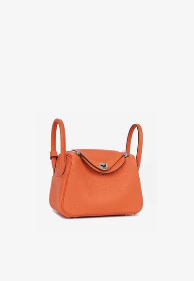 Mini_Lindi_Feu_1_400x_958201d3-277e-406b-b3b2-ad983ecca3f1.jpg Hermès Mini Lindy 20 in Feu Clemence Leather with Palladium Hardware bag