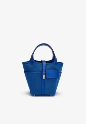 Hermès Picotin Cargo 18 in Bleu Royal Toile and Bleu Egee Swift with Palladium Hardware bag