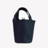 Hermès Picotin Lock 18 Tote in Vert Cypress, Blue Nuit and Black Clemence with Gold Hardware bag